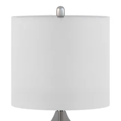 Curved Gray Glass Table Lamps, Set of 2