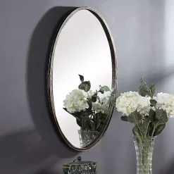 Dark Bronze Oval Wall Mirror