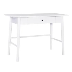 Dark Brown Wood 1-Drawer Midcentury Modern Desk