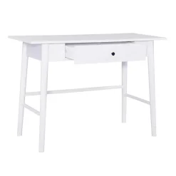 Dark Brown Wood 1-Drawer Midcentury Modern Desk