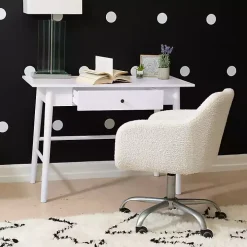 Dark Brown Wood 1-Drawer Midcentury Modern Desk