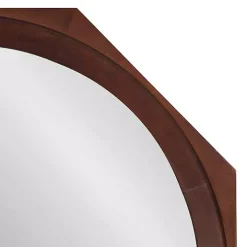 Dark Brown Wood Octagon Cyrus Wall Mirror