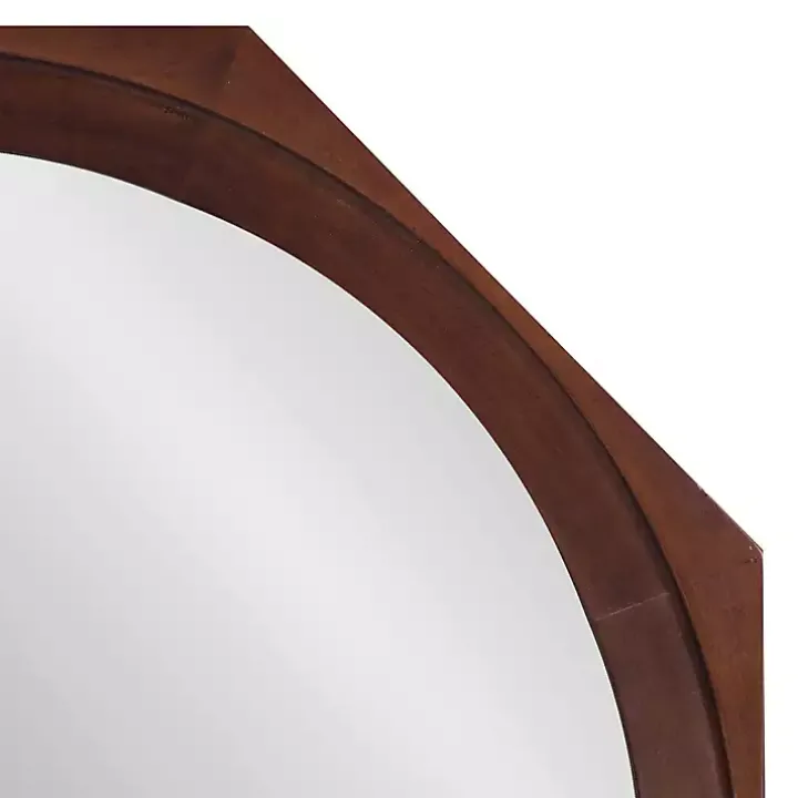 Dark Brown Wood Octagon Cyrus Wall Mirror