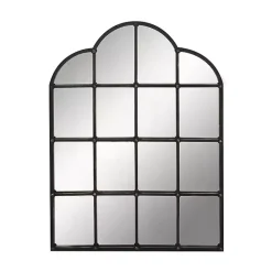 Dark Crown Frame Windowpane Mirror
