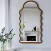 Dark Gold Arched Wavy Wall Mirror