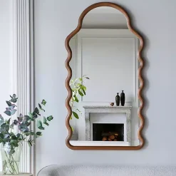 Dark Gold Arched Wavy Wall Mirror