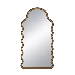 Dark Gold Arched Wavy Wall Mirror