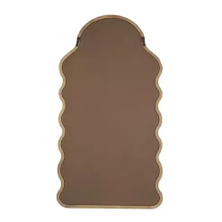 Dark Gold Arched Wavy Wall Mirror