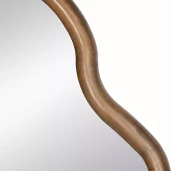 Dark Gold Arched Wavy Wall Mirror