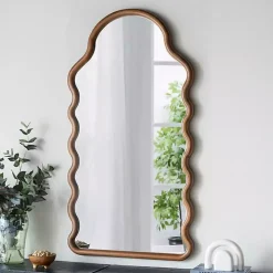Dark Gold Arched Wavy Wall Mirror