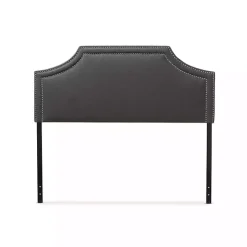 Dark Gray Scalloped Corner Queen Headboard