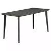Dark Gray Wood and Metal Dining Table