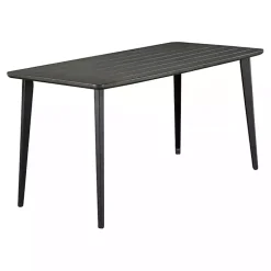 Dark Gray Wood and Metal Dining Table