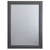 Dark Gray Wood Framed Beveled Edge Wall Mirror