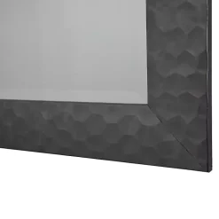 Dark Gray Wood Framed Beveled Edge Wall Mirror