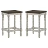 Dark Walnut & White Wood Ema 2-pc. Counter Stools
