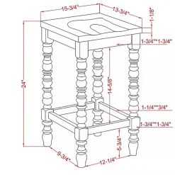 Dark Walnut & White Wood Ema 2-pc. Counter Stools