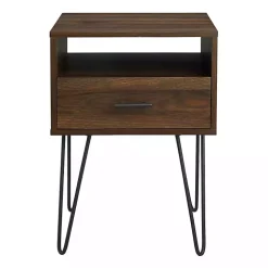 Dark Walnut Modern Farmhouse Side Table