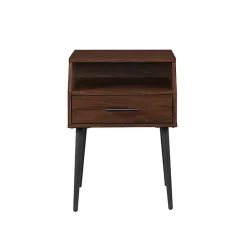 Dark Walnut Open Storage Accent Table