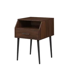 Dark Walnut Open Storage Accent Table