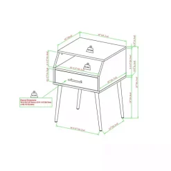 Dark Walnut Open Storage Accent Table