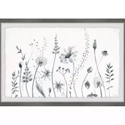 Deckled Gray Flower Fields Framed Art Print