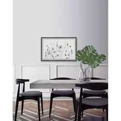 Deckled Gray Flower Fields Framed Art Print