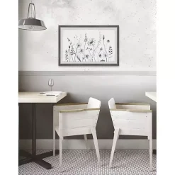 Deckled Gray Flower Fields Framed Art Print