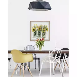 Deckled Sunflower Trio Framed Art Print