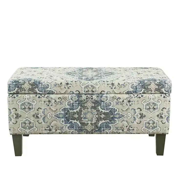 Decorative Antique Blue Storage Bench