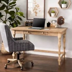 Diane Spindle Leg Blond Wood Desk