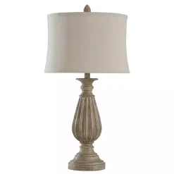 Distressed Brown Spindle Table Lamp