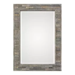 Distressed Charcoal Wooden Wall Mirror