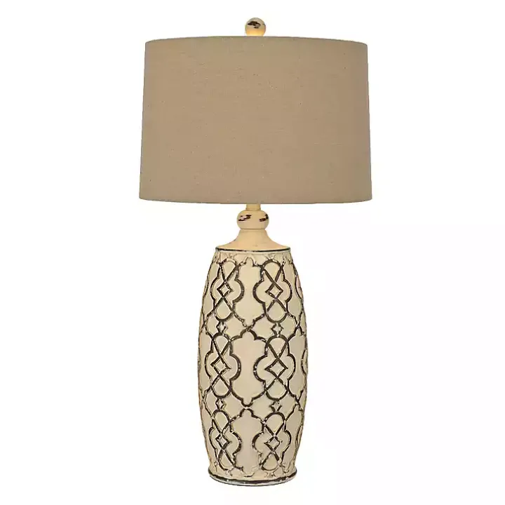 Distressed Cream Lilly Table Lamp