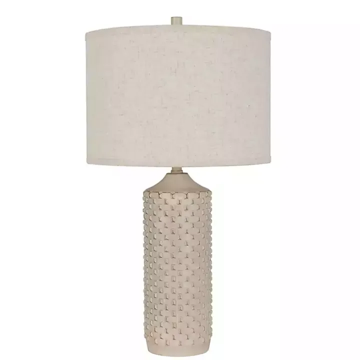 Distressed Cream Textured Table Lamps, Set of 2