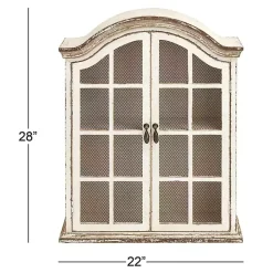 Distressed Cream Wood Wall Cabinet