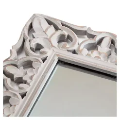 Distressed Gray Botanical Rectangle Wall Mirror