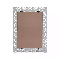 Distressed Gray Botanical Rectangle Wall Mirror