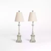 Distressed Gray Buffet Lamps, Set of 2