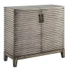 Distressed Gray Linear 2-Door Wooden Chest