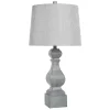 Distressed Gray Traditional Baluster Table Lamp