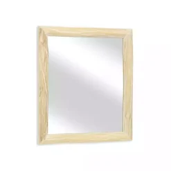 Distressed Natural Wood Rectangle Wall Mirror