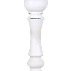 Distressed Off-White Wilton Table Lamps, Set of 2