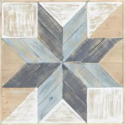 Distressed White and Blue Farm Star Wall Plaque
