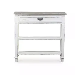 Distressed White 1-Drawer Console Table