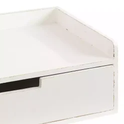 Distressed White Drawer Kitt Floating Side Table