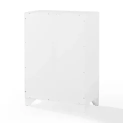 Distressed White Wood Accent Cabinet