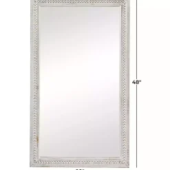 Distressed White Wood Carved Frame Wall Mirror