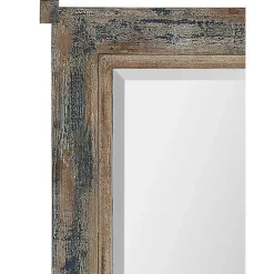 Distressed Wood Frame Wall Mirror