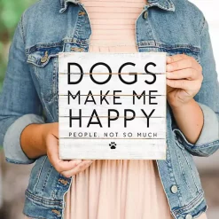 Dogs Make Me Happy Wall Plaque
